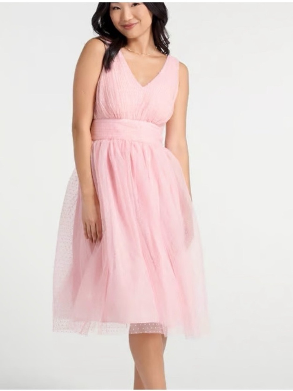 NWT Vintage Inspired ModCloth Romantic Memories Fit And Flare Dress Pale Pink